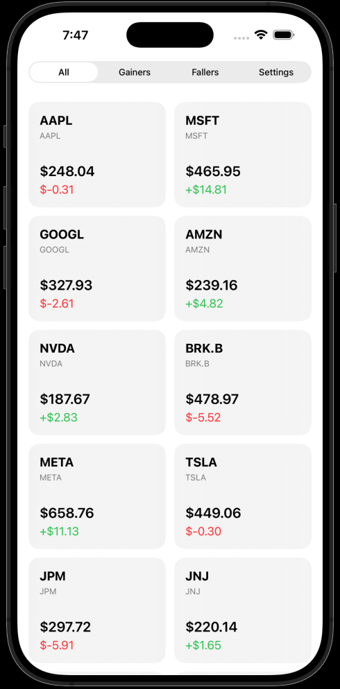 Stock Portfolio App Screenshot